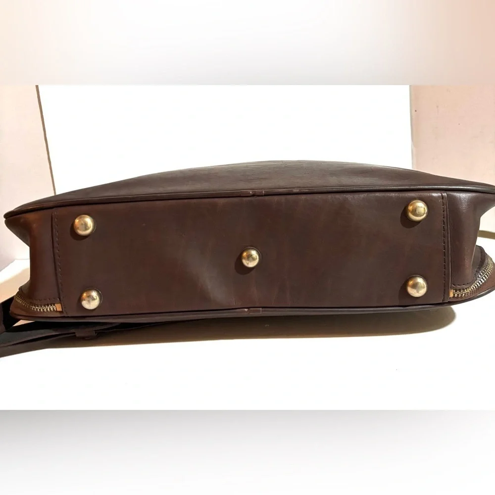 Vintage unisex briefcase, travel work weekend Brown Leather Bag